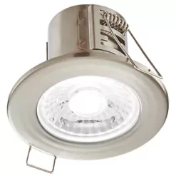 LAP Cosmoseco Fixed Fire Rated LED Downlight Satin Nickel 5.8W 450lm 9 LAP Cosmoseco Fixed Fire Rated LED Downlight Satin Nickel 5.8W 450lm -Indoor Lighting Sales Store 106PP A3
