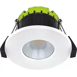 Luceco FTYPE COMPACT Fixed Cylinder Fire Rated LED Downlight White 6W 600lm