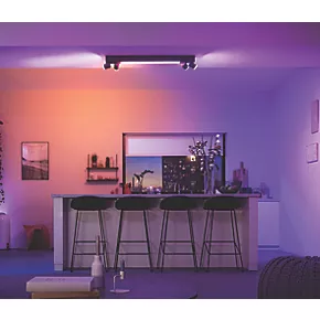 Philips Hue Centris RGB & White LED 4-Spot Ceiling Light Black 6W 4200lm 4 Philips Hue Centris RGB & White LED 4-Spot Ceiling Light Black 6W 4200lm - Image 2