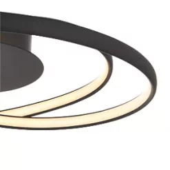 Quay Design Oasis LED Semi-Flush Light Matt Black 18W 490lm 10 Quay Design Oasis LED Semi-Flush Light Matt Black 18W 490lm -Indoor Lighting Sales Store 144VG A2