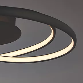 Quay Design Oasis LED Semi-Flush Light Matt Black 18W 490lm 7 Quay Design Oasis LED Semi-Flush Light Matt Black 18W 490lm - Image 5