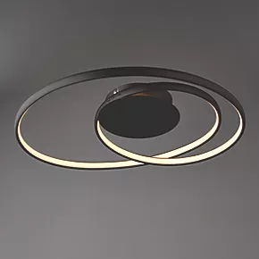 Quay Design Oasis LED Semi-Flush Light Matt Black 18W 490lm 3 Quay Design Oasis LED Semi-Flush Light Matt Black 18W 490lm