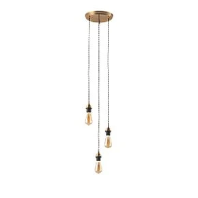 Quay Design Cable Set 3-Light Cable Set Pendant Antique Brass 4 Quay Design Cable Set 3-Light Cable Set Pendant Antique Brass - Image 2