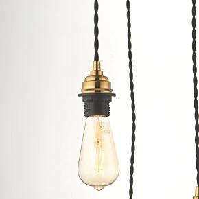 Quay Design Cable Set 3-Light Cable Set Pendant Antique Brass 7 Quay Design Cable Set 3-Light Cable Set Pendant Antique Brass - Image 5