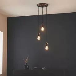 Quay Design Cable Set 3-Light Cable Set Pendant Antique Copper 12 Quay Design Cable Set 3-Light Cable Set Pendant Antique Copper -Indoor Lighting Sales Store 208VG A4