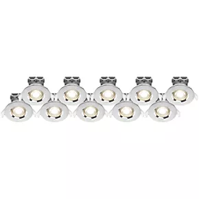 LAP Fixed LED Downlights Chrome 4.5W 420lm 10 Pack 3 LAP Fixed LED Downlights Chrome 4.5W 420lm 10 Pack