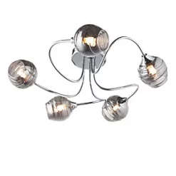 Quay Design Leonie LED 5-Light Semi-Flush Ceiling Light Chrome 10W 200lm 9 Quay Design Leonie LED 5-Light Semi-Flush Ceiling Light Chrome 10W 200lm -Indoor Lighting Sales Store 238VH A1