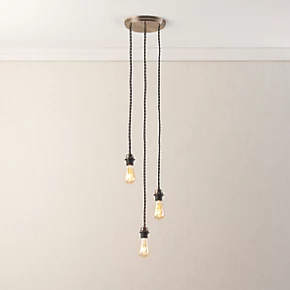 Quay Design Cable Set 3-Light Cable Set Pendant Brushed Bronze 8 Quay Design Cable Set 3-Light Cable Set Pendant Brushed Bronze - Image 6
