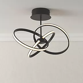 Quay Design Remi LED Semi-Flush Light Matt Black 28W 1555lm 8 Quay Design Remi LED Semi-Flush Light Matt Black 28W 1555lm - Image 6