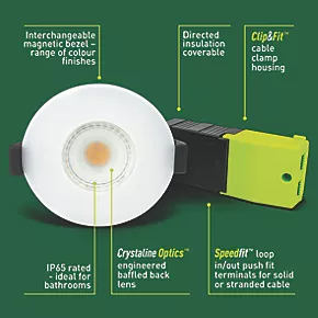 Luceco FType Fixed Fire Rated LED Downlight Matt White 4W 400lm 5 Luceco FType Fixed Fire Rated LED Downlight Matt White 4W 400lm - Image 3