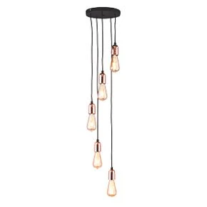 Quay Design Hansen LED 5-Light Pendant Copper 10W 210lm 4 Quay Design Hansen LED 5-Light Pendant Copper 10W 210lm - Image 2
