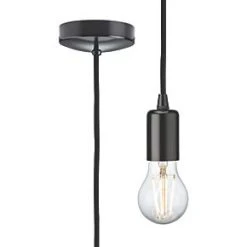 Knightsbridge 8270LMB Contemporary Long Pendant Matt Black