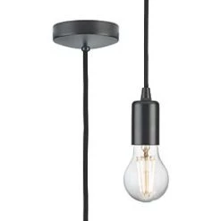 Knightsbridge 8270LAT Contemporary Long Pendant Anthracite