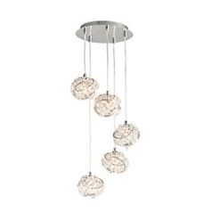 Quay Design Pippa LED 5-Light Cluster Pendant Chrome 140W 200lm -Indoor Lighting Sales Store 381VH A1