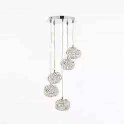 Quay Design Pippa LED 5-Light Cluster Pendant Chrome 140W 200lm -Indoor Lighting Sales Store 381VH A2
