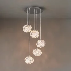 Quay Design Pippa LED 5-Light Cluster Pendant Chrome 140W 200lm