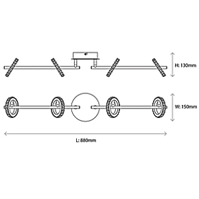 Quay Design Rico LED 4-Light Spotlight Chrome 20W 1160lm 8 Quay Design Rico LED 4-Light Spotlight Chrome 20W 1160lm - Image 6