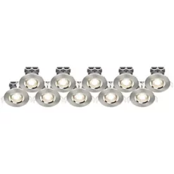 LAP Fixed LED Downlights Brushed Nickel 4.5W 420lm 10 Pack