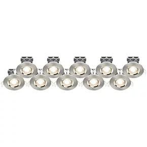 LAP Fixed LED Downlights Brushed Nickel 4.5W 420lm 10 Pack 3 LAP Fixed LED Downlights Brushed Nickel 4.5W 420lm 10 Pack