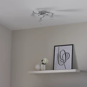 Quay Design Isabella LED 3-Light Flush Ceiling Light Chrome 7.5W 200lm 6 Quay Design Isabella LED 3-Light Flush Ceiling Light Chrome 7.5W 200lm - Image 4