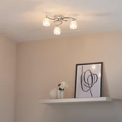 Quay Design Isabella LED 3-Light Flush Ceiling Light Chrome 7.5W 200lm 12 Quay Design Isabella LED 3-Light Flush Ceiling Light Chrome 7.5W 200lm -Indoor Lighting Sales Store 444VH A4