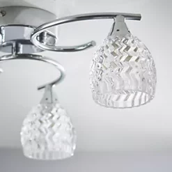 Quay Design Isabella LED 3-Light Flush Ceiling Light Chrome 7.5W 200lm 13 Quay Design Isabella LED 3-Light Flush Ceiling Light Chrome 7.5W 200lm -Indoor Lighting Sales Store 444VH A5