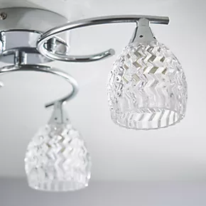 Quay Design Isabella LED 3-Light Flush Ceiling Light Chrome 7.5W 200lm 8 Quay Design Isabella LED 3-Light Flush Ceiling Light Chrome 7.5W 200lm - Image 6