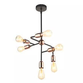 Quay Design Hansen LED 6-Light Fixed Multi-Arm Pendant Copper 12W 210lm 4 Quay Design Hansen LED 6-Light Fixed Multi-Arm Pendant Copper 12W 210lm - Image 2