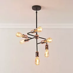 Quay Design Hansen LED 6-Light Fixed Multi-Arm Pendant Copper 12W 210lm 12 Quay Design Hansen LED 6-Light Fixed Multi-Arm Pendant Copper 12W 210lm -Indoor Lighting Sales Store 466VH A4