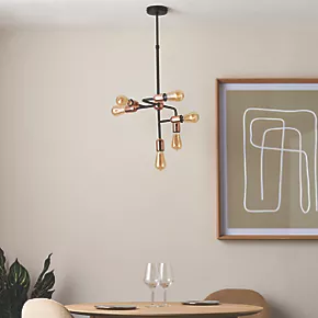Quay Design Hansen LED 6-Light Fixed Multi-Arm Pendant Copper 12W 210lm 8 Quay Design Hansen LED 6-Light Fixed Multi-Arm Pendant Copper 12W 210lm - Image 6