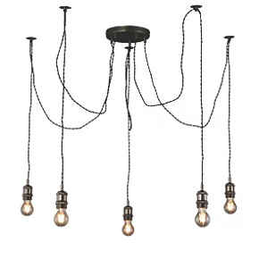 Quay Design Denver 5-Light Pendant Brushed Bronze 4 Quay Design Denver 5-Light Pendant Brushed Bronze - Image 2