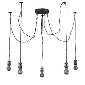Quay Design Denver 5-Light Pendant Brushed Bronze 6 Quay Design Denver 5-Light Pendant Brushed Bronze - Image 4