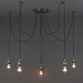Quay Design Denver 5-Light Pendant Brushed Bronze 3 Quay Design Denver 5-Light Pendant Brushed Bronze