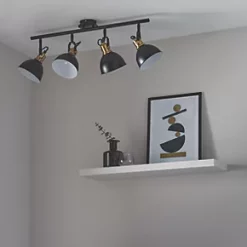 Quay Design Orion Bar 4-Light Spotlight Matt Black -Indoor Lighting Sales Store 483VG A4