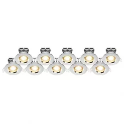 LAP Fixed LED Downlights Chrome 4.5W 400lm 10 Pack