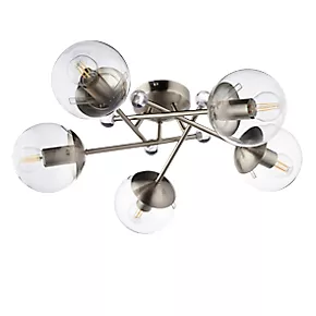 Quay Design Turner LED 5-Lamp Ceiling Light Satin Nickel 20W 470lm 7 Quay Design Turner LED 5-Lamp Ceiling Light Satin Nickel 20W 470lm - Image 5