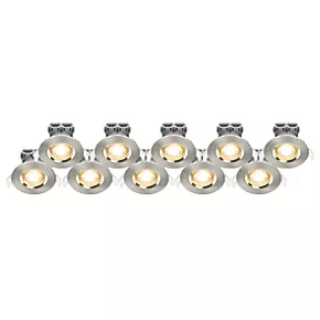 LAP Fixed LED Downlights Brushed Nickel 4.5W 400lm 10 Pack 3 LAP Fixed LED Downlights Brushed Nickel 4.5W 400lm 10 Pack