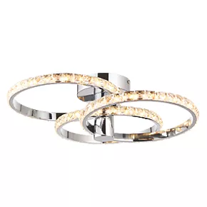 Quay Design Reena LED Semi-Flush Light Chrome 18W 1766lm 4 Quay Design Reena LED Semi-Flush Light Chrome 18W 1766lm - Image 2