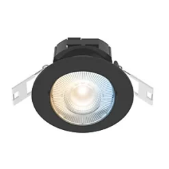Calex SMD 220-240V 2700-6500K Adjustable Tilting Head LED Smart Downlight With Variable White Light Black 4.9W 345lm 3 Pack