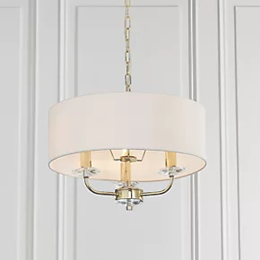 Quay Design Polaris 3-Light Pendant Brass Effect 3 Quay Design Polaris 3-Light Pendant Brass Effect