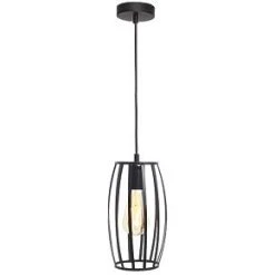 4lite WiZ Connected LED Decorative Pear Cage Smart Pendant Light Black 6.5W 720lm