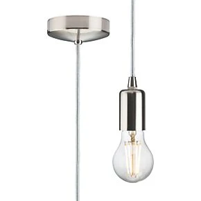 Knightsbridge 8270LBC Contemporary Long Pendant Brushed Chrome 3 Knightsbridge 8270LBC Contemporary Long Pendant Brushed Chrome
