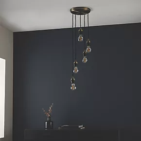 Quay Design Cable Set 5-Light Cable Set Pendant Antique Brass 8 Quay Design Cable Set 5-Light Cable Set Pendant Antique Brass - Image 6