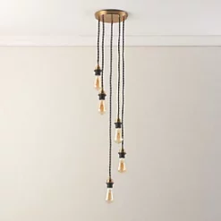 Quay Design Cable Set 5-Light Cable Set Pendant Antique Brass