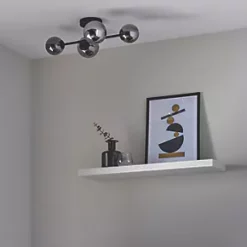 Quay Design Leo LED 4-Light Flush Light Matt Black 8W 200lm 12 Quay Design Leo LED 4-Light Flush Light Matt Black 8W 200lm -Indoor Lighting Sales Store 635VH A4