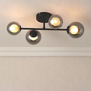 Quay Design Leo LED 4-Light Flush Light Matt Black 8W 200lm 3 Quay Design Leo LED 4-Light Flush Light Matt Black 8W 200lm