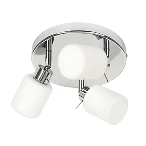 Luxor Cylinder 3-Light Bathroom Spotlight Chrome / White 4 Luxor Cylinder 3-Light Bathroom Spotlight Chrome / White - Image 2