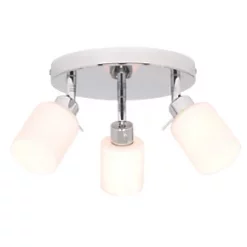 Luxor Cylinder 3-Light Bathroom Spotlight Chrome / White 7 Luxor Cylinder 3-Light Bathroom Spotlight Chrome / White -Indoor Lighting Sales Store 70431 A2