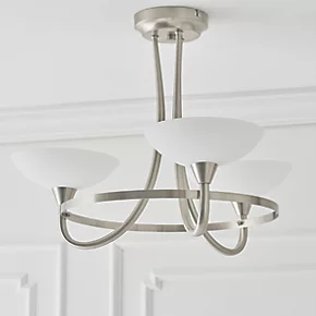 Quay Design Hayley LED 3-Light Semi-Flush Ceiling Light Satin Chrome 6W 200lm 4 Quay Design Hayley LED 3-Light Semi-Flush Ceiling Light Satin Chrome 6W 200lm - Image 2