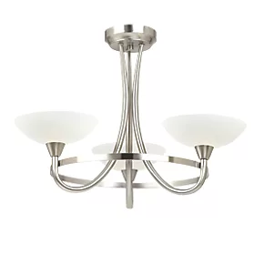 Quay Design Hayley LED 3-Light Semi-Flush Ceiling Light Satin Chrome 6W 200lm 5 Quay Design Hayley LED 3-Light Semi-Flush Ceiling Light Satin Chrome 6W 200lm - Image 3